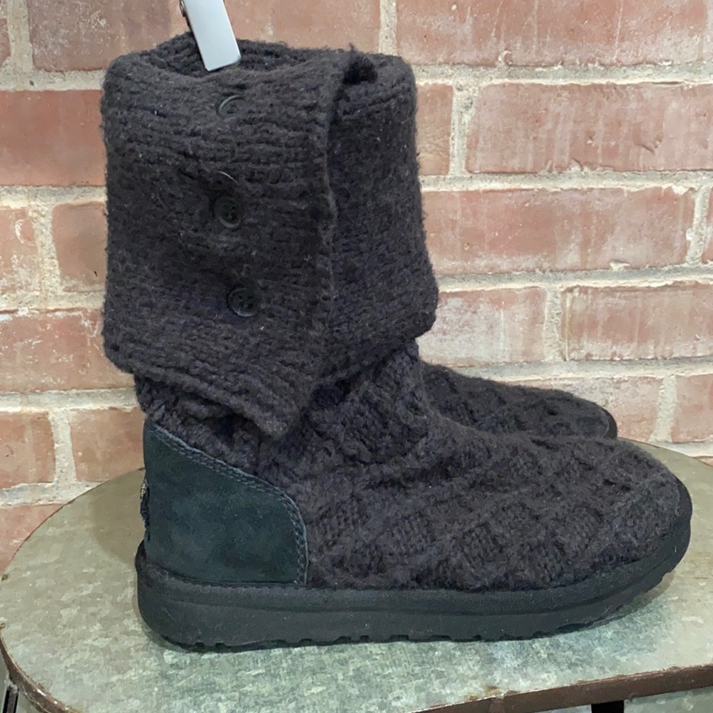 UGG Lattice Cardy Black Boots